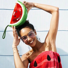 Load image into Gallery viewer, VS Pink Watermelon Clear Wristlet Makeup Beauty Bag