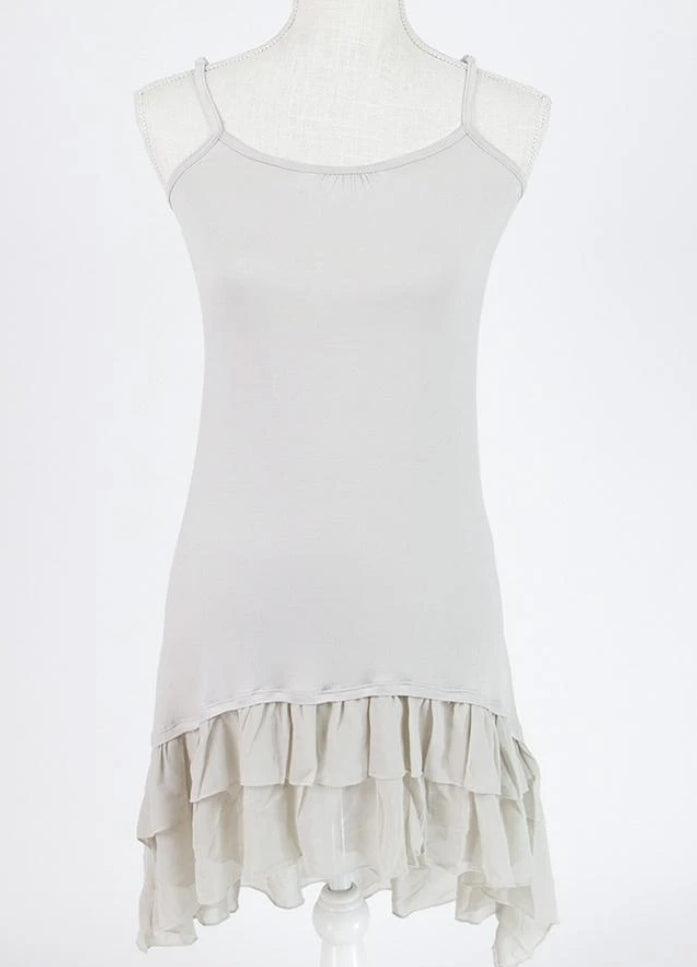 chiffon dress extender Chiffon Ruffle Top Extender, Shirt Extender, Skirt Extender,Dress Extender, Tank extender,Plus Size, Ivory