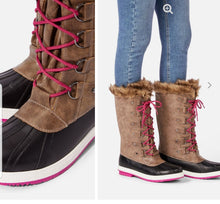 Load image into Gallery viewer, Marley Faux Fur Snow Boot (Taupe &amp; Berry)