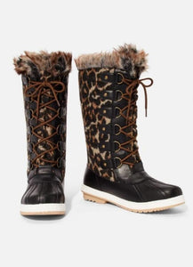 Marley Quilted Faux Fur Snow Boot (Leopard)