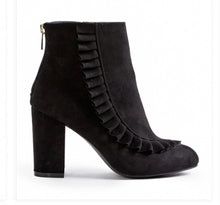 Load image into Gallery viewer, Stacie Ruffled Bootie (black)
