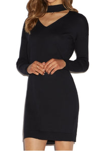 Black Choker Cutout Sweater Dress