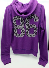 Load image into Gallery viewer, Vintage VS Pink Bling Leopard Purple Full Zip Hoodie