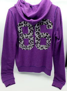 Vintage VS Pink Bling Leopard Purple Full Zip Hoodie