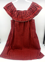 Load image into Gallery viewer, Red &amp; Black Plaid Boutique Checkered Off The Shoulder Lined Dress
