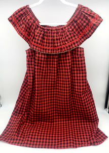 Red & Black Plaid Boutique Checkered Off The Shoulder Lined Dress