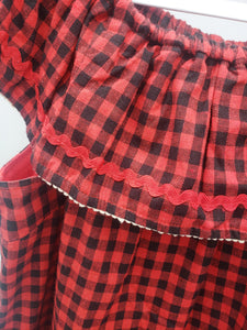 Red & Black Plaid Boutique Checkered Off The Shoulder Lined Dress