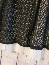 Load image into Gallery viewer, Black &amp; White Midi Knee Length Skirt With Lace Overlay (Medium)