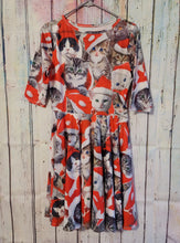 Load image into Gallery viewer, &quot;Ugly Sweater&quot; Christmas Dress With Cats (Medium/Large)