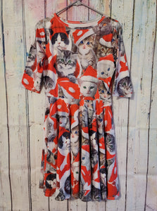 "Ugly Sweater" Christmas Dress With Cats (Medium/Large)