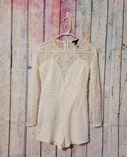 Load image into Gallery viewer, Cream Lace Dressy Romper (small-medium)