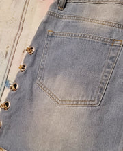 Load image into Gallery viewer, Boutique Denim Skirt with Gold Chain Detail (medium)