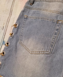 Boutique Denim Skirt with Gold Chain Detail (medium)