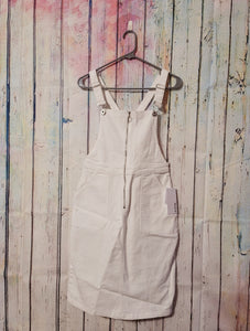 Stretch Overall White Jean Dress (medium)