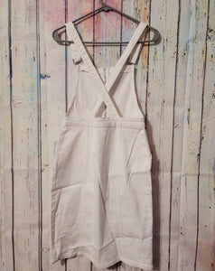Stretch Overall White Jean Dress (medium)