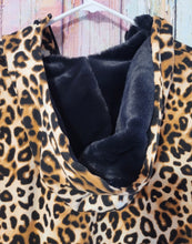 Load image into Gallery viewer, VS Pink Leopard Print Full-Zip W/Fur Lined Hood