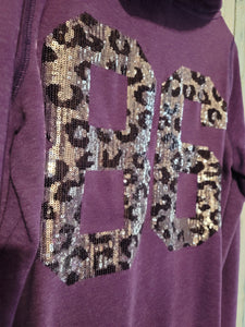 Vintage VS Pink Bling Leopard Purple Full Zip Hoodie