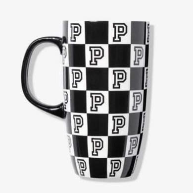 VS Pink Checkered Coffee Tea Mug (Black & White)