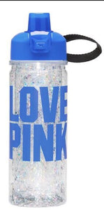 VS "LOVE PINK" Holographic Glitter Collegiate Campus Water Bottle