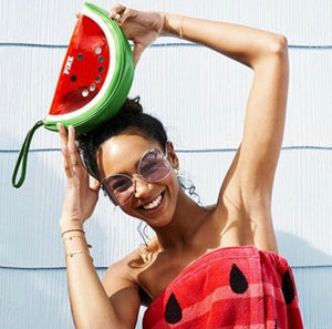 VS Pink Watermelon Clear Wristlet Makeup Beauty Bag