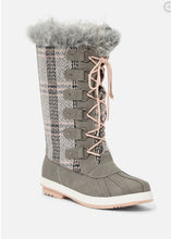 Load image into Gallery viewer, Marley Quilted Faux Fur Snow Boot (Plaid)