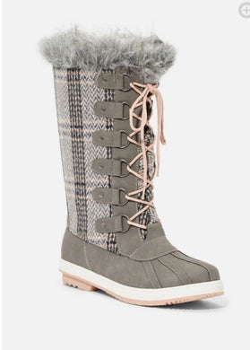 Marley Quilted Faux Fur Snow Boot (Plaid)