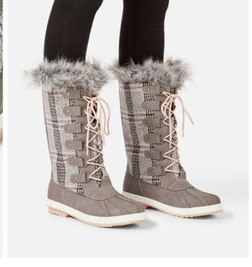Marley Quilted Faux Fur Snow Boot (Plaid)