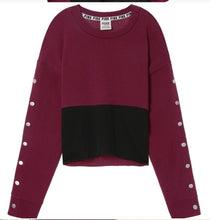 Load image into Gallery viewer, Victoria&#39;s Secret PINK Snap Sleeve Boyfriend Crew Sweatshirt