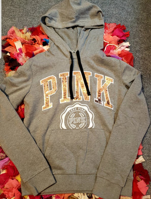 VS Pink Rose Gold Bling Grey Perfect Pullover Sweatshirt Hoodie