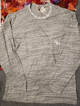 Load image into Gallery viewer, VS Pink Campus Long Sleeved Vertical Logo Grey Marl Top
