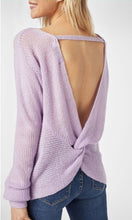 Load image into Gallery viewer, Lilac Open Back Twist Back Sweater (Plus)