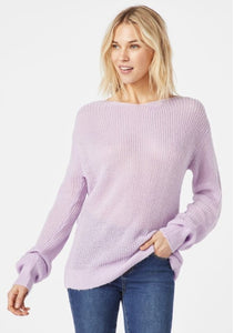 Lilac Open Back Twist Back Sweater (Plus)