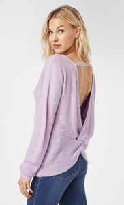 Lilac Open Back Twist Back Sweater (Plus)