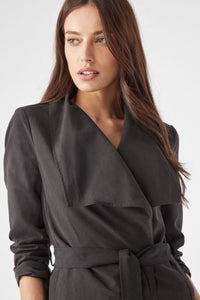 Black Lightweight Boutique Love Tree Trench Jacket