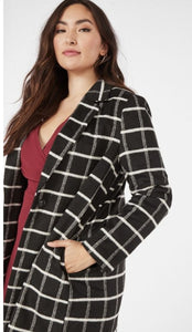 Plaid  Dressy Blazer Coat Jacket