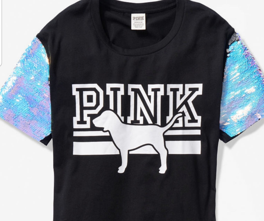 PINK Victoria's Secret, Tops, Vs Pink Ny Yankees Sequin Tee