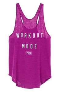 VS Pink "Workout Mode" Fuschia Racerback Tank