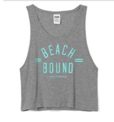 VS Pink Beach Bound Cropped Muscle Tank Top