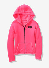 Load image into Gallery viewer, VS Pink Reversible Sherpa Lined Full Zip Hoodie