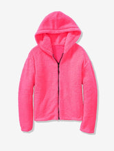 Load image into Gallery viewer, VS Pink Reversible Sherpa Lined Full Zip Hoodie