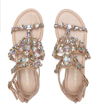 Load image into Gallery viewer, Remy Nude Embellished Gladiator Sandal