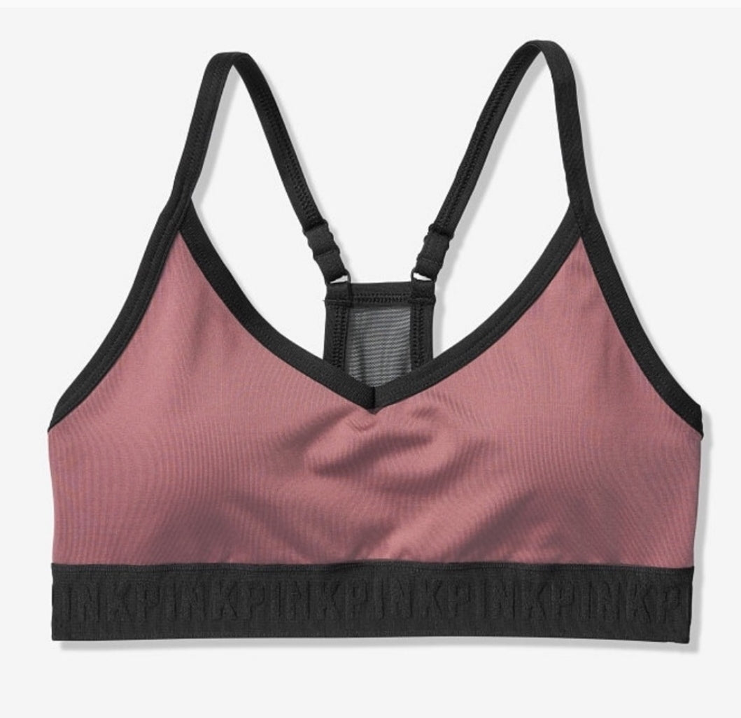 Vs Victorias Secret Pink Ultimate Lightly Lined Sports Bra Top Airy Sunset L