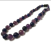 Load image into Gallery viewer, 17&quot; ADHD Focus Anger Amethyst Lapis Lazuli Necklace (genuine gemstones)