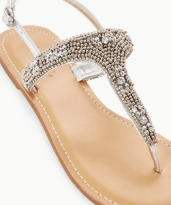 Noela Embellished Flat Sandal (silver)