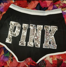 Load image into Gallery viewer, VS Pink Sequin Bling Shorts (3 colors) Large