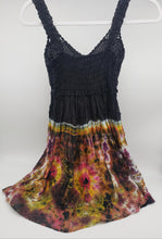 Load image into Gallery viewer, Black Crochet Beachy Tie Dye Tunic Tank Dress