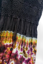 Load image into Gallery viewer, Black Crochet Beachy Tie Dye Tunic Tank Dress