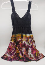 Load image into Gallery viewer, Black Crochet Beachy Tie Dye Tunic Tank Dress