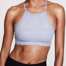 Load image into Gallery viewer, Victoria Sport High Neck Laser Cut Sports Bra (multiple colors)